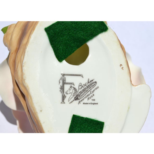 1950 American Express Rose Sculpture Edward Marshall Boehm Fine Bone China Handmade For Sale - Image 12 of 14