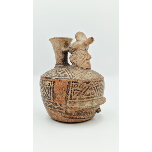 Anthropomorphic Terracotta Vase from the Ancient Pre-Columbian Cultures of the Andes For Sale - Image 3 of 15
