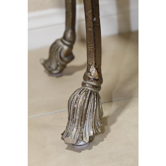 1980s Maitland Smith Vintage Gilt Steel Rope Vanity Table - French Style With Tassel End Legs and Lift-Top Storage For Sale - Image 12 of 12