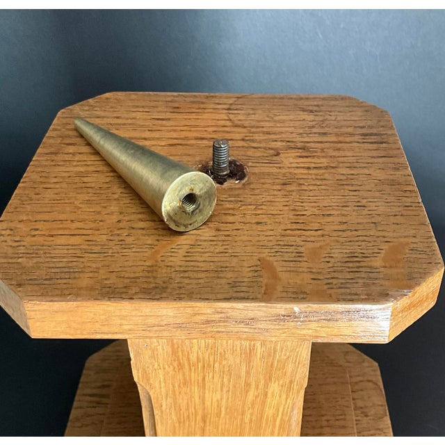 Mid-Century Modern Vintage French Oak Candleholders, 1940s, Set of 4 For Sale - Image 3 of 8