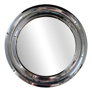 Round Chrome Mirror, Italy, 1960s For Sale