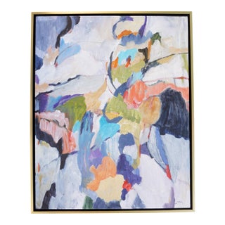 "Some Assembly Required" Abstract Painting by Laurie MacMillan, Framed For Sale