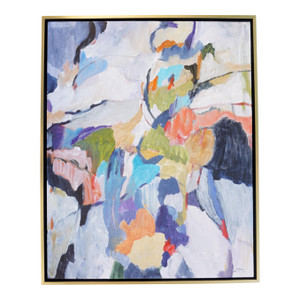 "Some Assembly Required" Abstract Painting by Laurie MacMillan, Framed