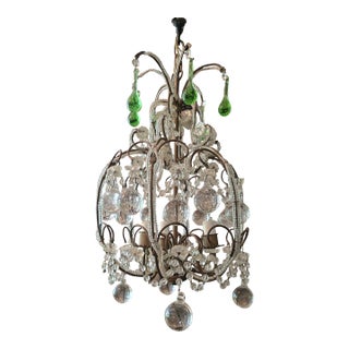 Vintage Bagues Maison Style Beaded Crystal Chandelier For Sale