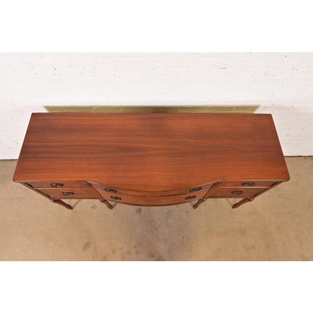 Baker Furniture Style French Regency Louis XVI Burled Walnut Sideboard Buffet, Circa 1940s For Sale - Image 14 of 17