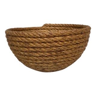 Mid-Century Rope Basket Adrien Audoux & Frida Minet For Sale