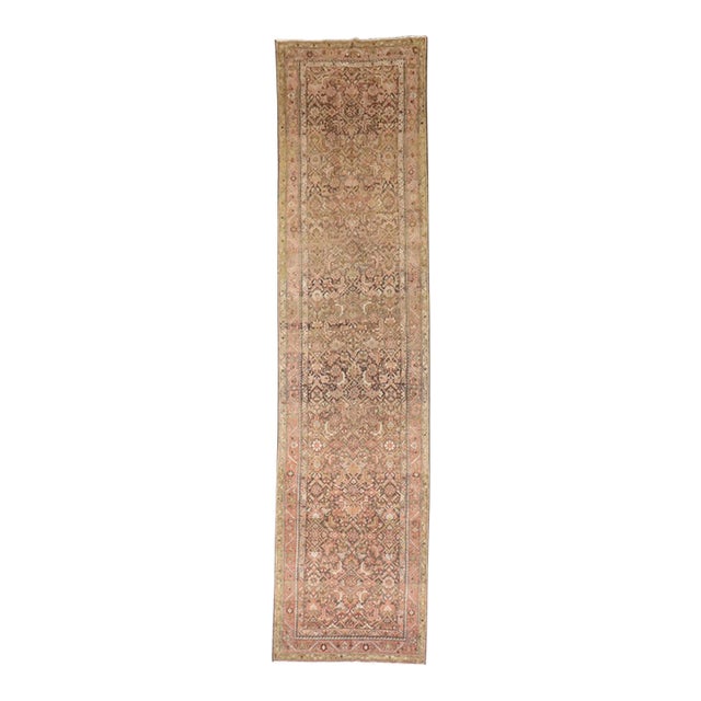 Early 20th Century Brown Persian Malayer Runner - 3'3" x 13'1" For Sale