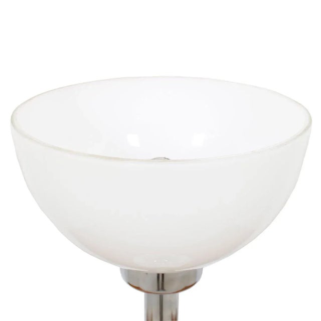 Chrome & White Glass BowlShaped Shade Table Lamp Chairish