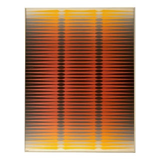 Dordevic Miodrag, Kinetic Op-Art Composition, 1960s-1970s, Gouache on Paper, Framed For Sale