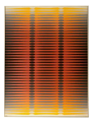 Dordevic Miodrag, Kinetic Op-Art Composition, 1960s-1970s, Gouache on Paper, Framed
