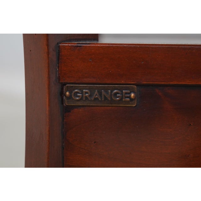 1980s Pair Grange French Splay Legs Cherry Nightstand Tables For Sale - Image 17 of 18