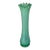 Fostoria Vintage Mid-Century Green Opalescent Ribbed Swung Glass Vase 10” For Sale