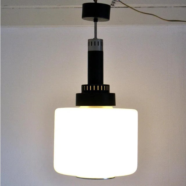 Pendant with Opaline Glass from Stilnovo, 1960s For Sale - Image 3 of 5