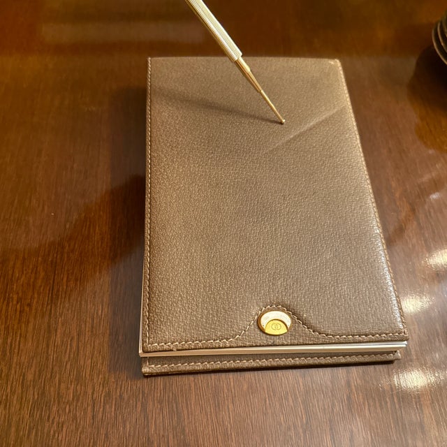 Rare Vintage Gucci Italian Leather Desk Set - 4 Pieces For Sale - Image 6 of 8