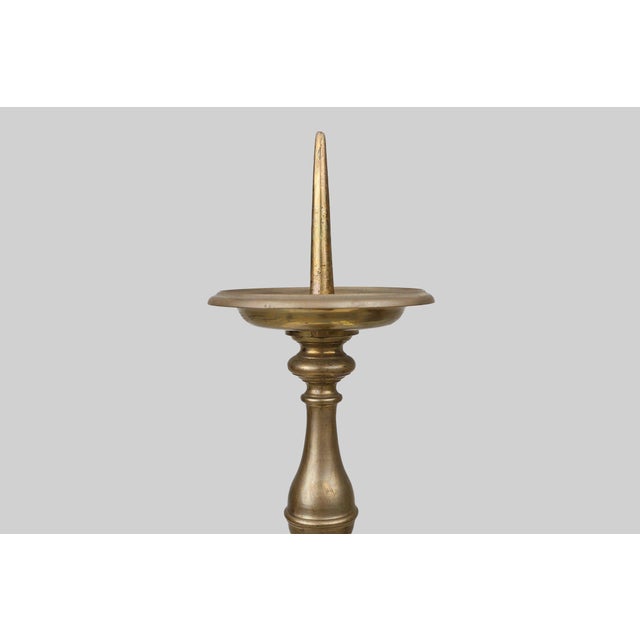 Baroque Large French Church Candlestick in Bronze, 1890s For Sale - Image 3 of 11
