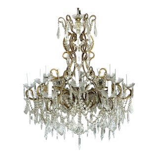 Vintage Regency Crystal Swag Chandelier For Sale