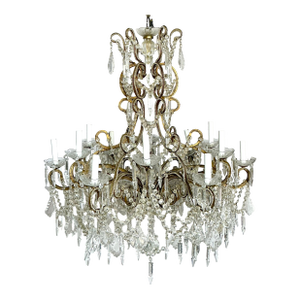 Vintage Regency Crystal Swag Chandelier