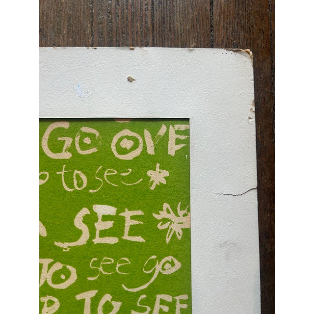 Folk Art 1960’s Original Pop Art Serigraph Silk Screen Print Folk Art Words For Sale - Image 3 of 5