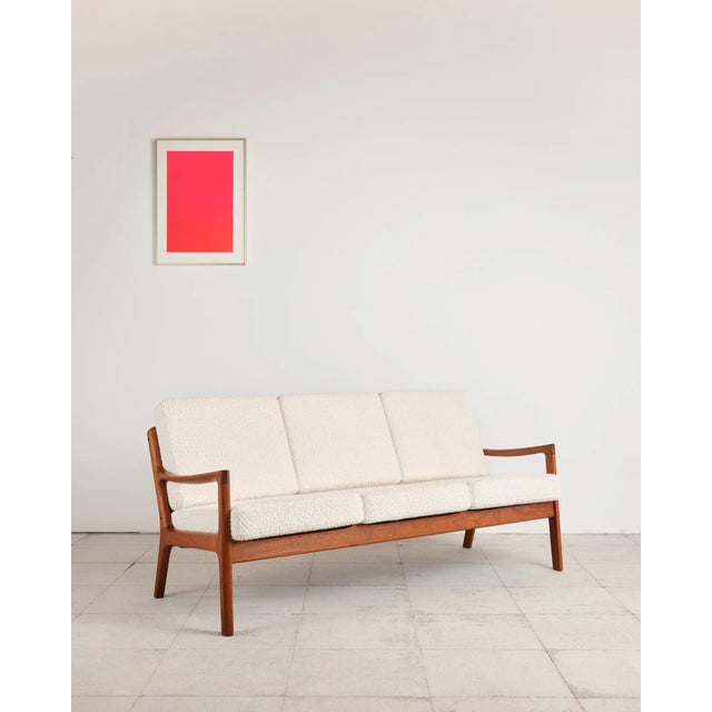 Ole Wanscher Senator Series 3-Seater Sofa in Teak with Bouclé Upholstery by Ole Wanscher for France & Daverkosen, Denmark, 1950s For Sale - Image 4 of 18
