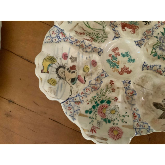Japanese Antique Japanese Satsuma Oyster Plates c.1880’s For Sale - Image 3 of 10