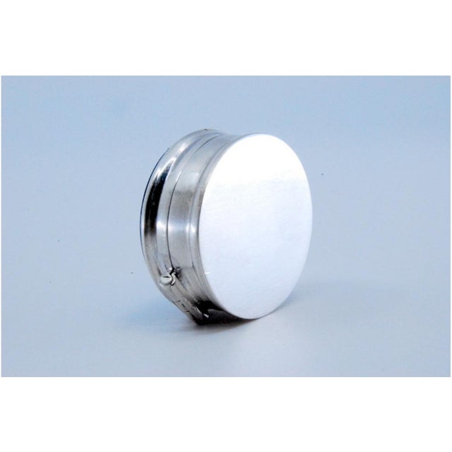Circular Silver Pill Box with Onyx Application For Sale - Image 4 of 11