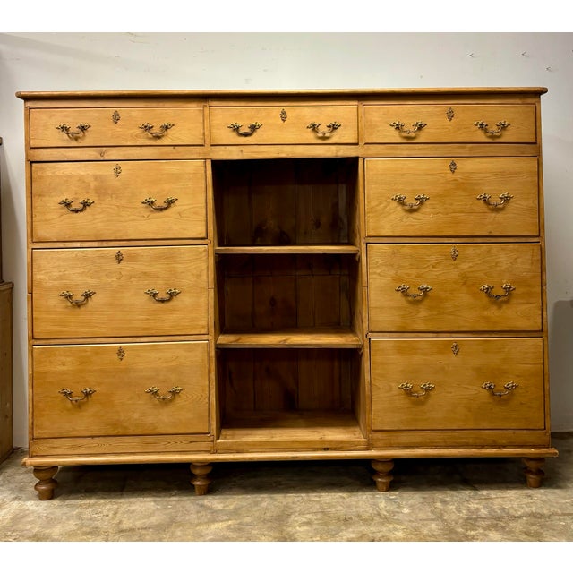 19th Century 19th Century English Pine Vestry Fitting Chest of Drawers For Sale - Image 5 of 7