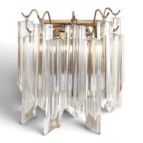 Brass and Murano Glass Wall Lamp by Venini by Novaresi For Sale - Image 6 of 6