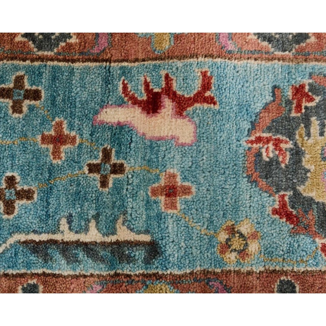 Textile Jewel Toned Modern Turkish Oushak Rug For Sale - Image 7 of 12