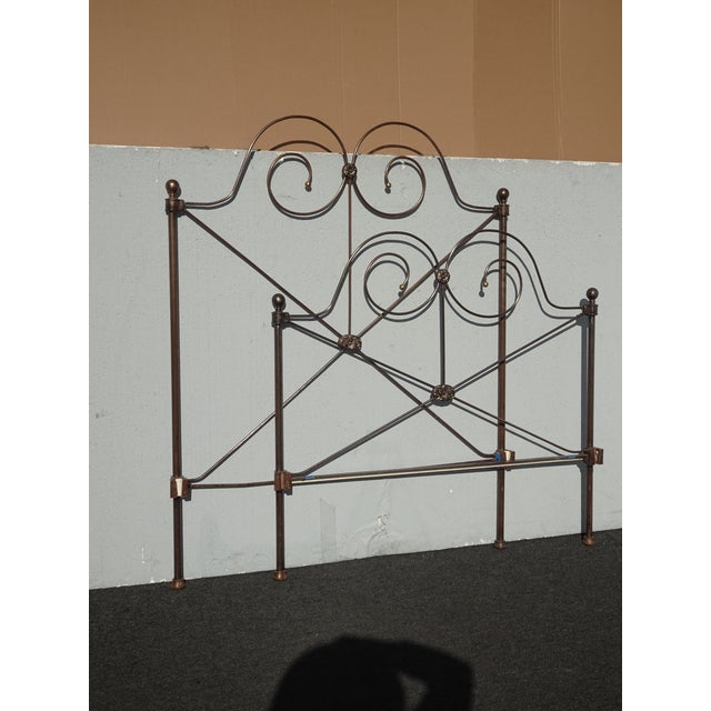 1950s Pair of French Country Iron Twin Bed Frames Headboards & Rails ~ Match but Dont For Sale - Image 5 of 17
