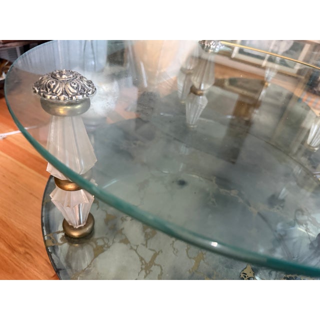 1940s Hollywood Regency 3-Piece "Verre Églomisé" Modular Coffee Table Set by Goran of Belgium For Sale - Image 4 of 7