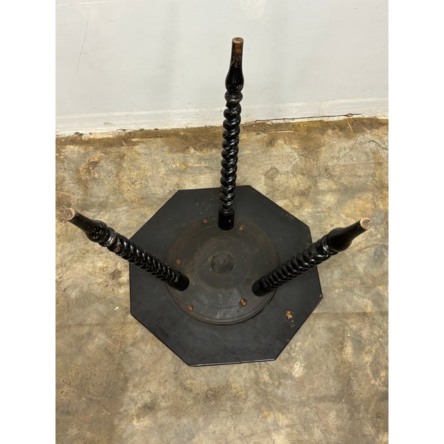 Black Antique English Ebonized Tripod Table With Inlay Detail For Sale - Image 8 of 8
