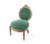 Wood 19th Century Victorian Mahogany Carved Balloon Back Emerald Velvet Chair on Casters- So Charming! For Sale - Image 7 of 8
