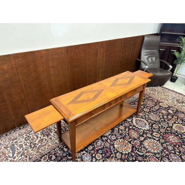 Brown English Side Table with Marqueterie For Sale - Image 8 of 12