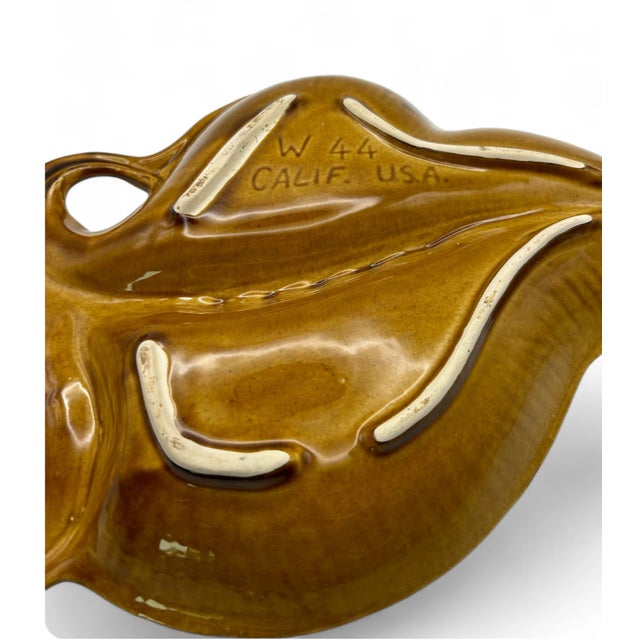 Mid-Century Modern Vintage Mid Century Maurice of California Brown & Orange Ashtray For Sale - Image 3 of 4