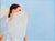 Untouchable by Anna Hammer | Colored Pencil of a woman with angel wings and red hair For Sale