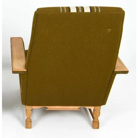 Henning Kjaernulf Danish Mid Century Modern High Back Lounge Chair W Straight Paddle Arms For Sale - Image 4 of 11