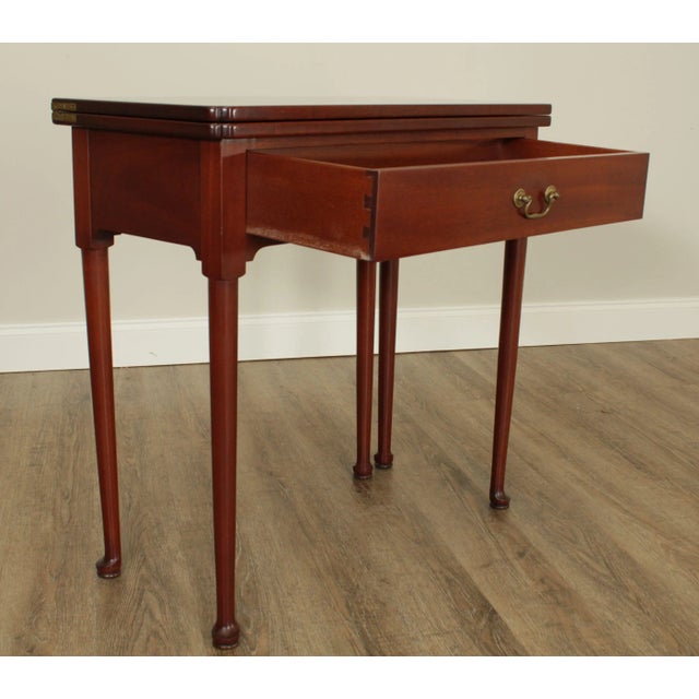 Wood Marquart Reproductions Custom Mahogany Queen Anne Game Table For Sale - Image 7 of 13
