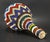 An impressive African Folk Art bottle with a cork, both adorned with tiny glass beads in geometric pattern A striking...