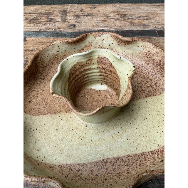 Vintage Studio Pottery Speckled Ceramic Appetizer Bowl For Sale - Image 4 of 14