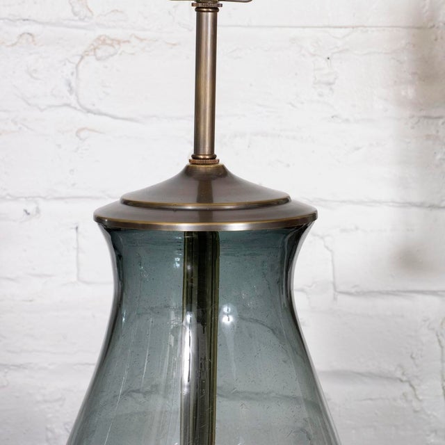 1950s Large smoked glass lamp by Blenko For Sale - Image 5 of 8