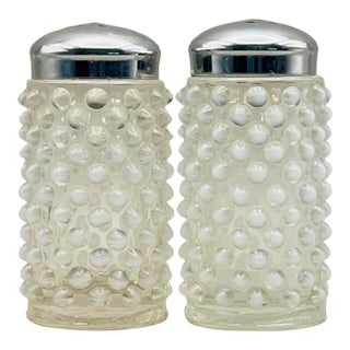 1950’s Fenton Opalescent Hobnail Salt and Pepper Shakers For Sale