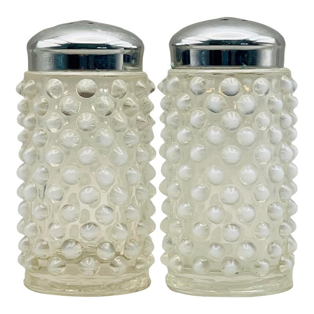 1950’s Fenton Opalescent Hobnail Salt and Pepper Shakers For Sale