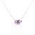 1.42 Carat Blue Pink Sapphire Yellow Gold Evil Eye Chain Pendant For Sale - Image 4 of 6
