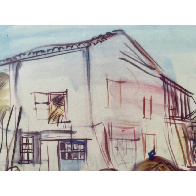 1960s Framed 'Normandy Farm' Lithograph For Sale - Image 10 of 10