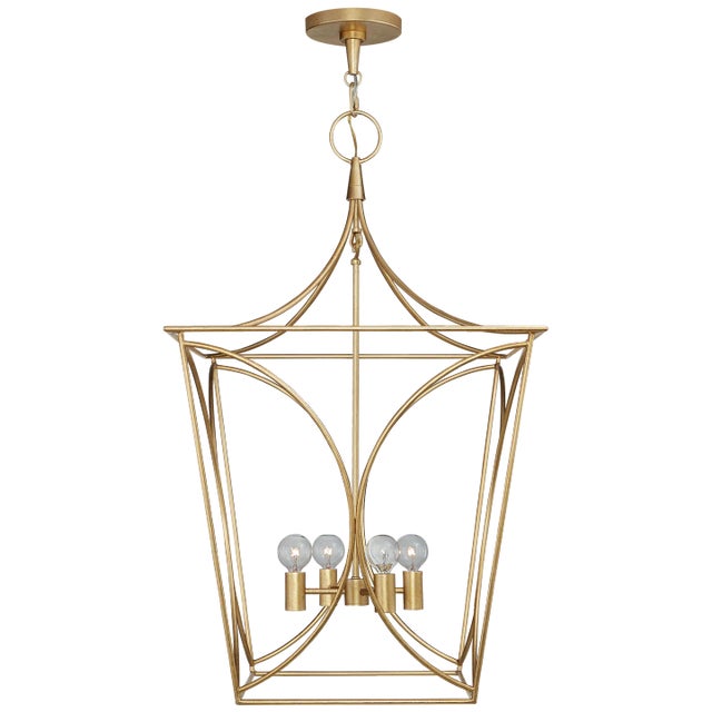 Cavanagh Medium Lantern in Gild Designer: kate spade new york Fixture Height: 32" Canopy: 5.5" Round Mounting: Chain Shade...