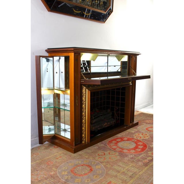 Mid-Century Italian Fireplace Bar Cabinet attributed to Luigi Brusotti, 1940s For Sale - Image 10 of 12
