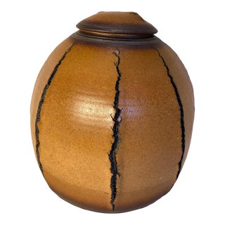 Vintage Ceramic Covered Jar by Tom Clarkson For Sale