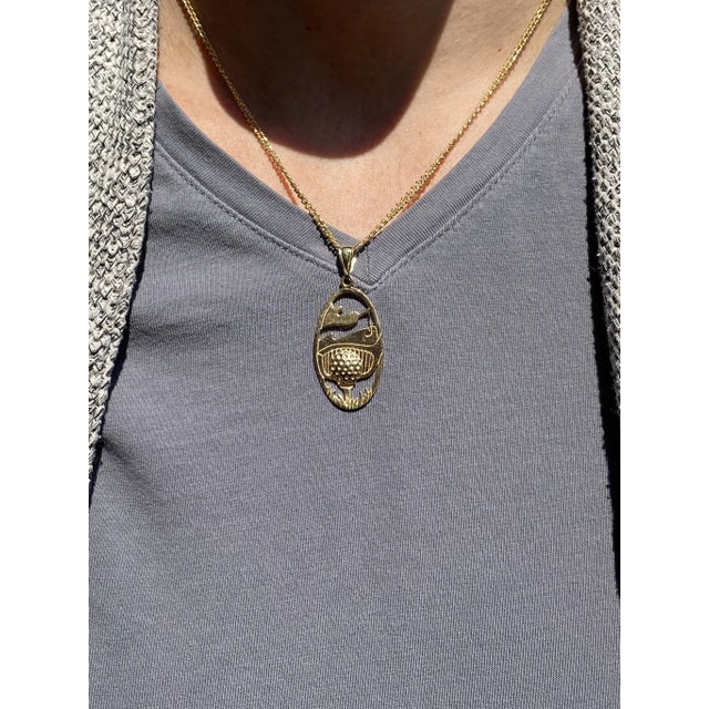 The Woods: Signed Gold Pendant in Yellow Gold For Sale - Image 4 of 4