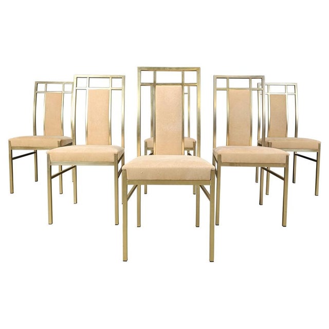 Vintage Brass Dining Chairs from Belgochrom, 1970s, Set of 6 For Sale - Image 13 of 13