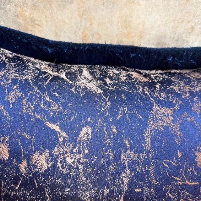 Abstract Cushion Cover With Fluffy Brush Fringe For Sale - Image 9 of 10